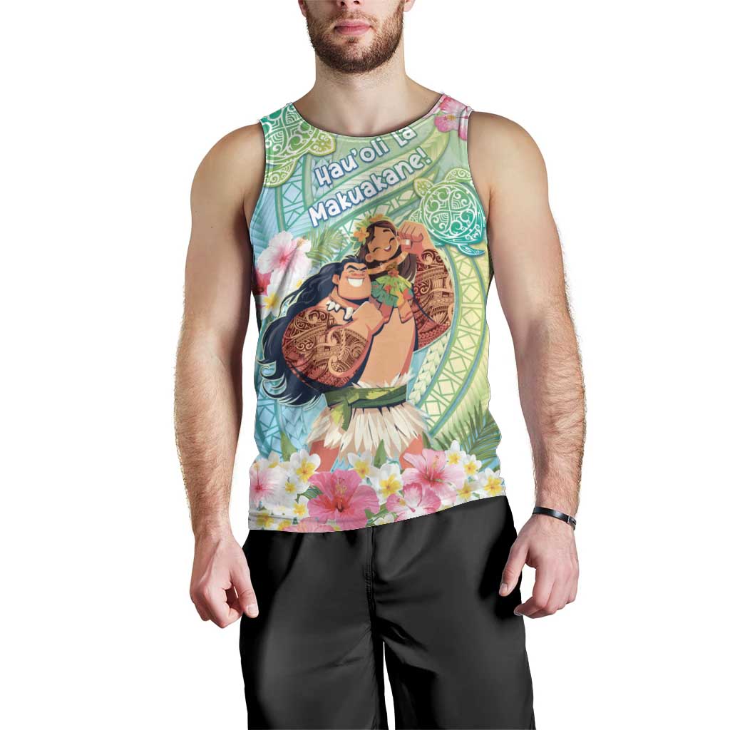 Personalised Hawaii Father's Day Men Tank Top Happy Father And Child DT04 - Polynesian Pride