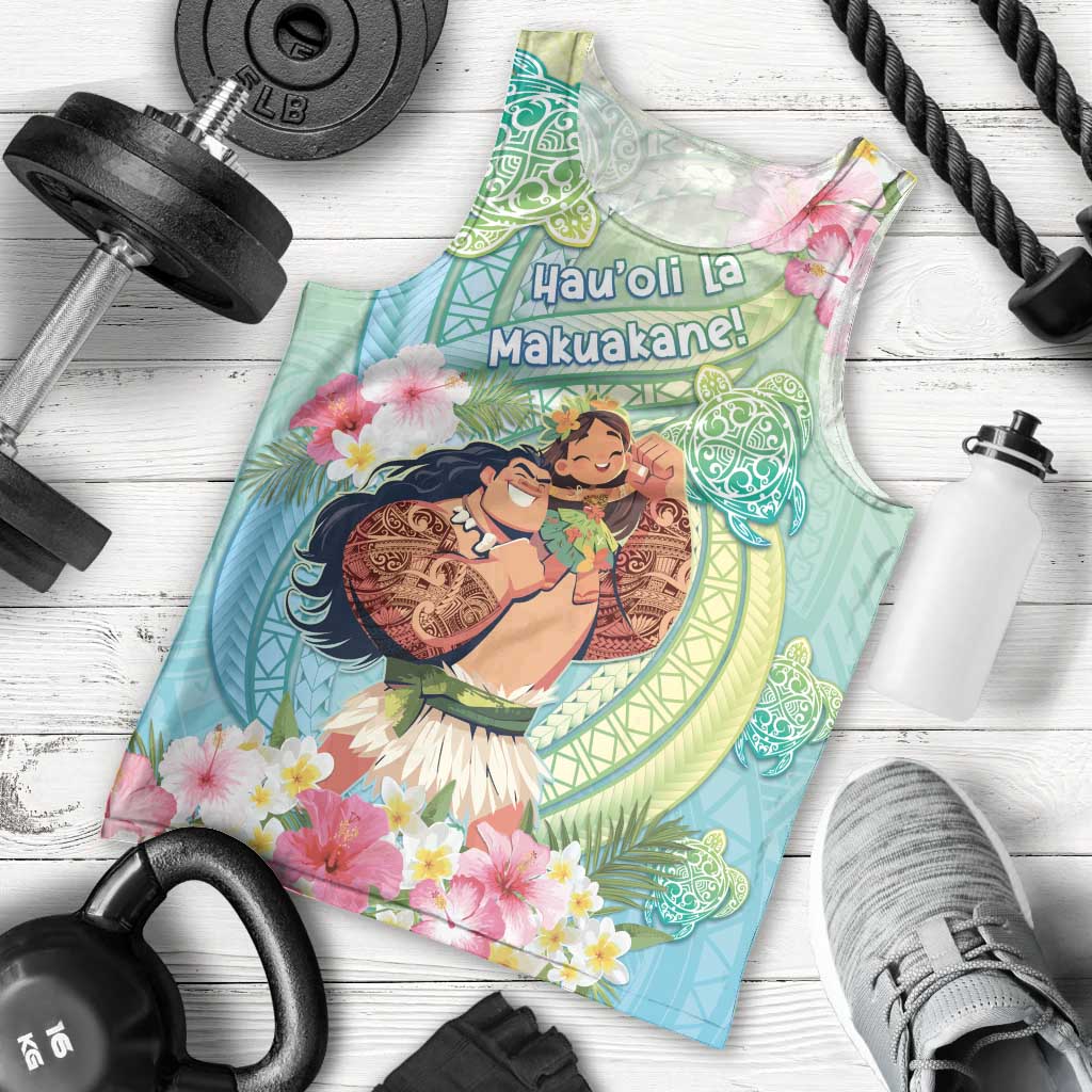 Personalised Hawaii Father's Day Men Tank Top Happy Father And Child DT04 - Polynesian Pride