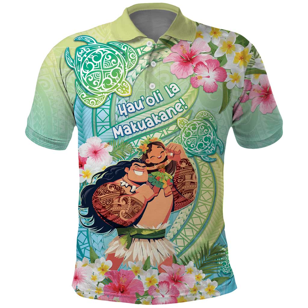 Personalised Hawaii Father's Day Polo Shirt Happy Father And Child DT04 Green - Polynesian Pride