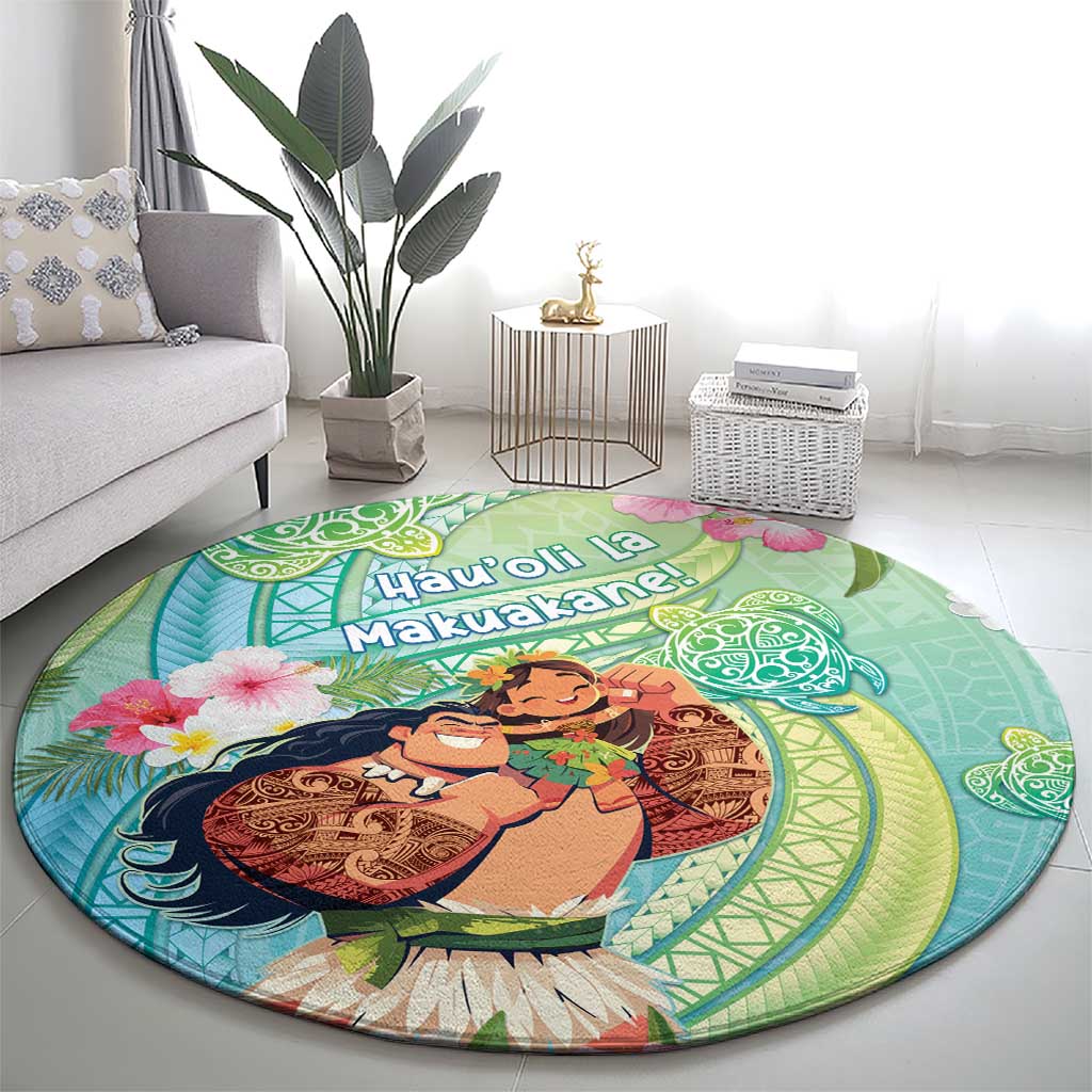 Hawaii Father's Day Round Carpet Happy Father And Child DT04 - Polynesian Pride