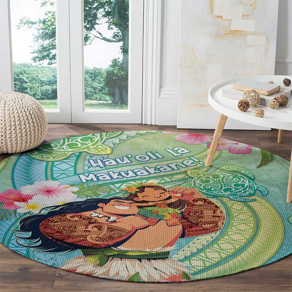 Hawaii Father's Day Round Carpet Happy Father And Child DT04 - Polynesian Pride