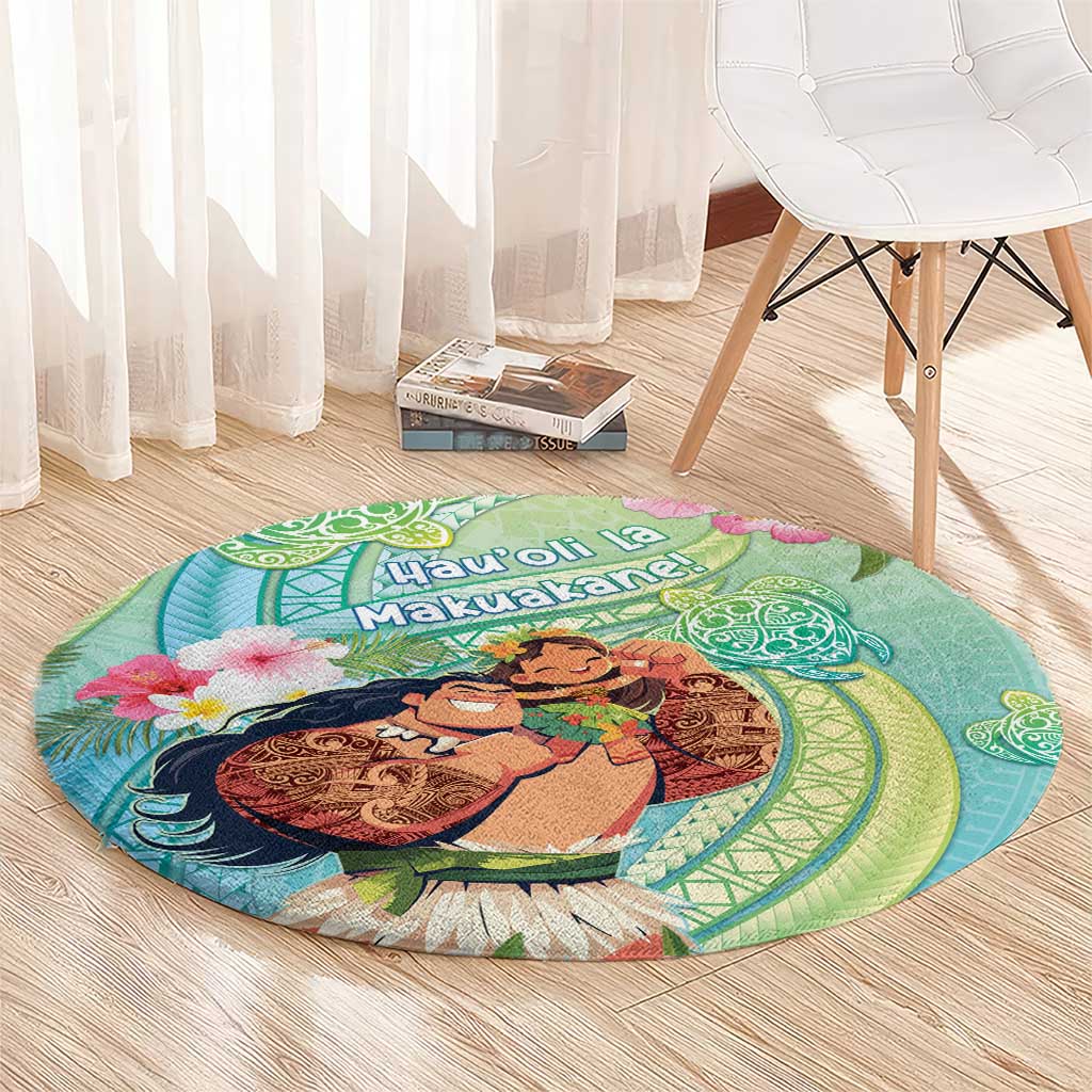 Hawaii Father's Day Round Carpet Happy Father And Child DT04 - Polynesian Pride