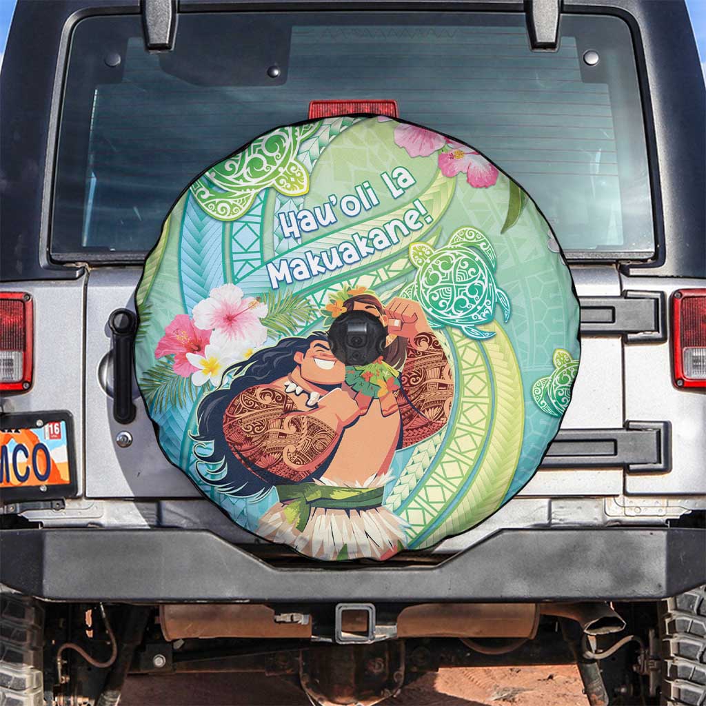Hawaii Father's Day Spare Tire Cover Happy Father And Child DT04 Green - Polynesian Pride