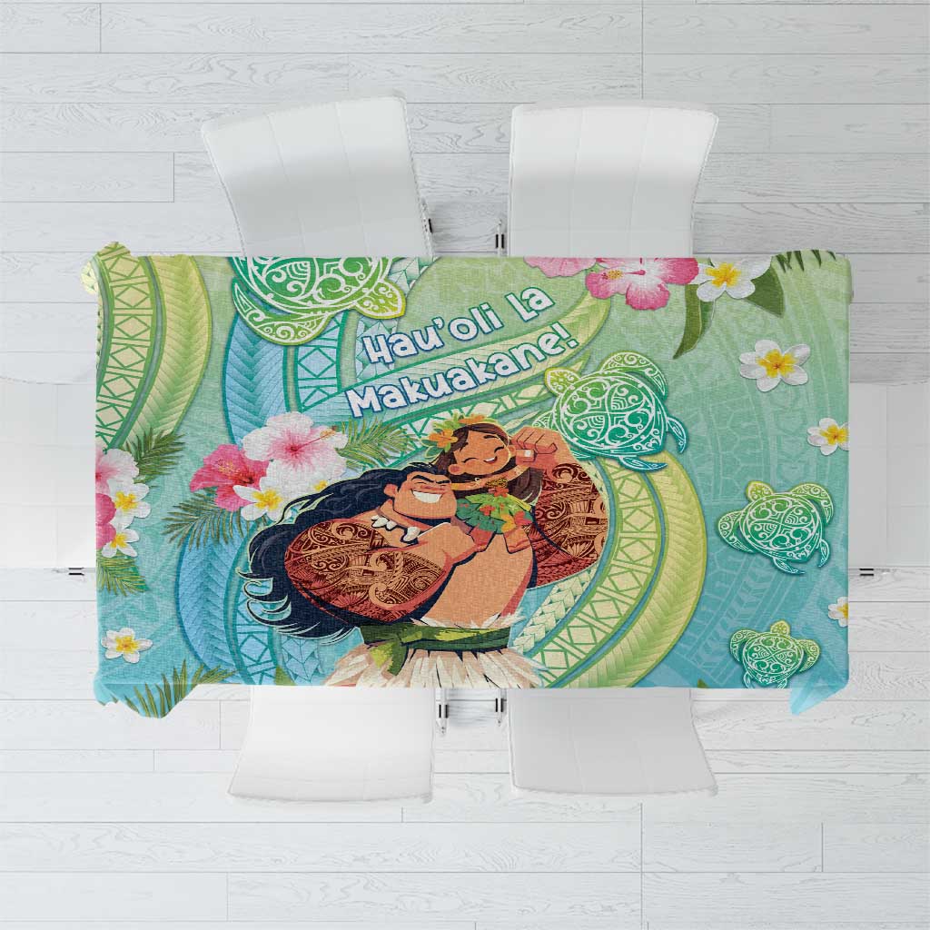 Hawaii Father's Day Tablecloth Happy Father And Child DT04 Green - Polynesian Pride
