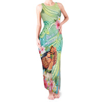 Personalised Hawaii Father's Day Tank Maxi Dress Happy Father And Child DT04 Women Green - Polynesian Pride