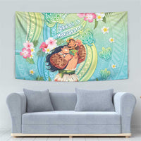 Hawaii Father's Day Tapestry Happy Father And Child DT04 - Polynesian Pride