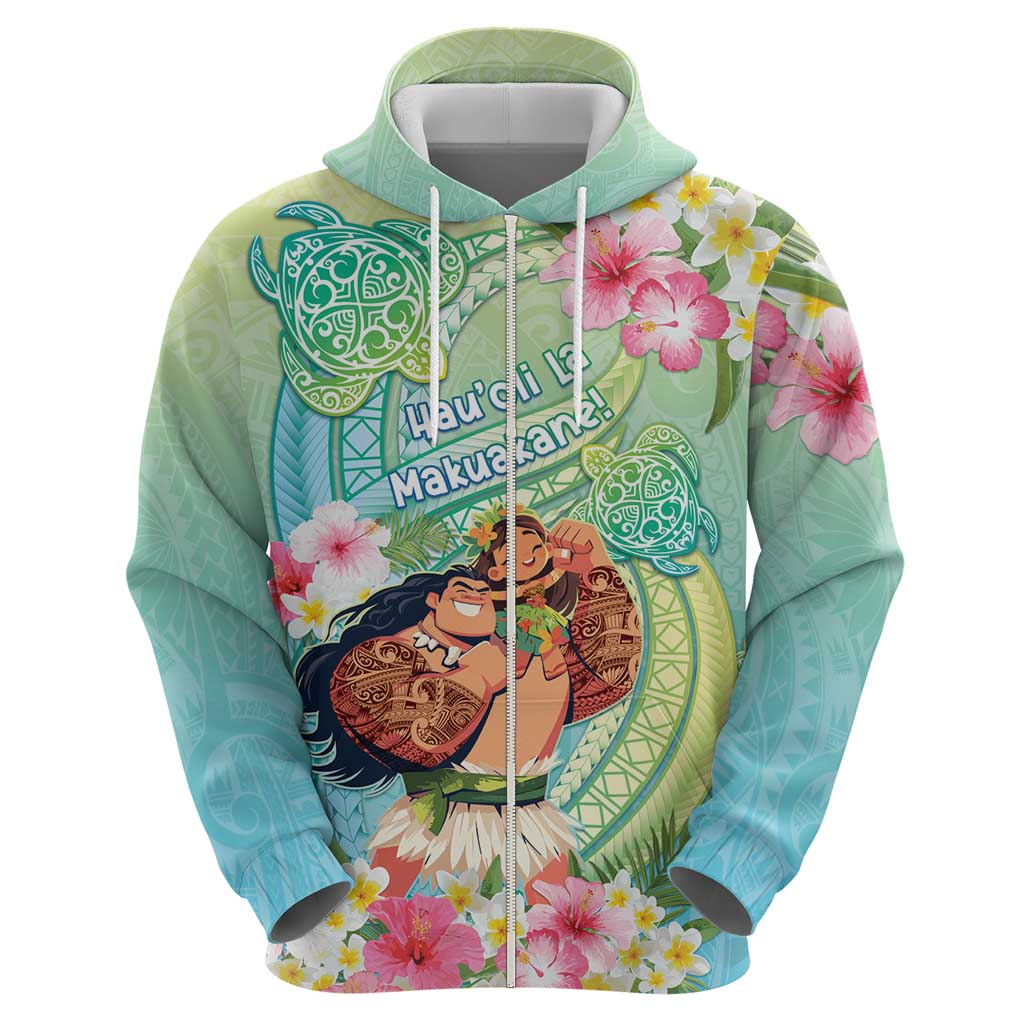 Personalised Hawaii Father's Day Zip Hoodie Happy Father And Child DT04 - Polynesian Pride