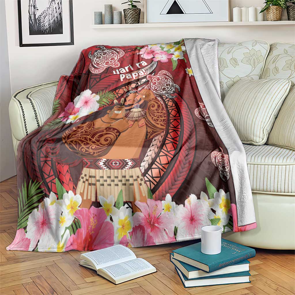 New Zealand Father's Day Blanket Happy Father And Child DT04 Red - Polynesian Pride