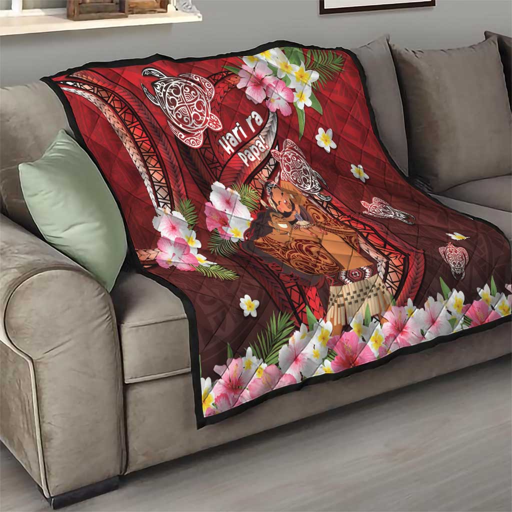 New Zealand Father's Day Quilt Happy Father And Child DT04 - Polynesian Pride