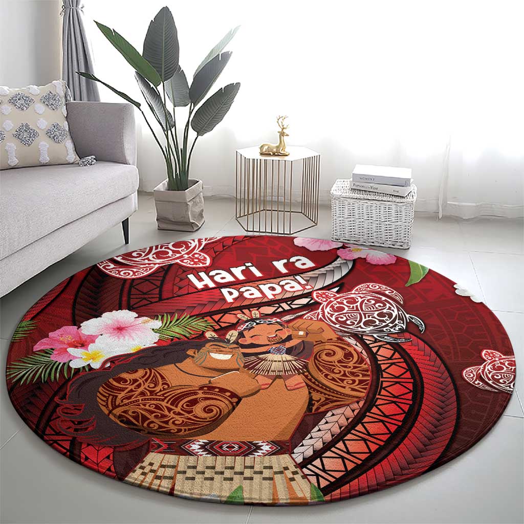 New Zealand Father's Day Round Carpet Happy Father And Child DT04 - Polynesian Pride