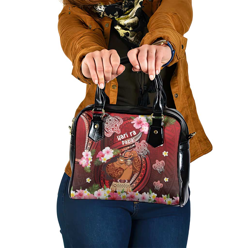 New Zealand Father's Day Shoulder Handbag Happy Father And Child DT04 One Size Red - Polynesian Pride