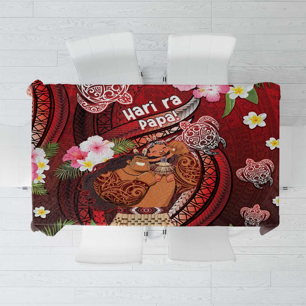 New Zealand Father's Day Tablecloth Happy Father And Child DT04 Red - Polynesian Pride