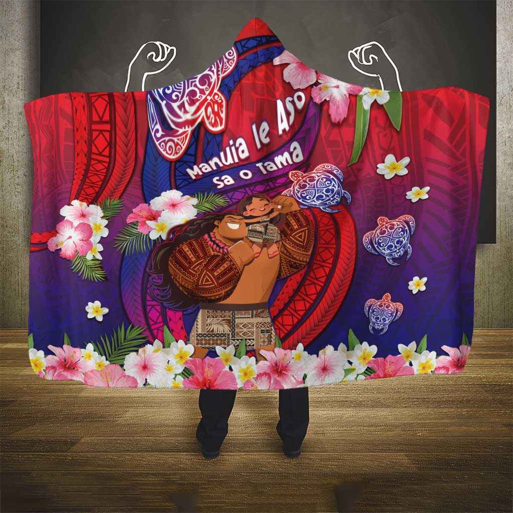 Samoa Father's Day Hooded Blanket Happy Father And Child DT04 - Polynesian Pride