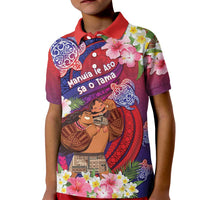 Personalised Samoa Father's Day Kid Polo Shirt Happy Father And Child DT04 Kid Red - Polynesian Pride