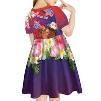 Personalised Samoa Father's Day Kid Short Sleeve Dress Happy Father And Child DT04 - Polynesian Pride