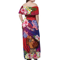 Personalised Samoa Father's Day Off Shoulder Maxi Dress Happy Father And Child DT04 - Polynesian Pride