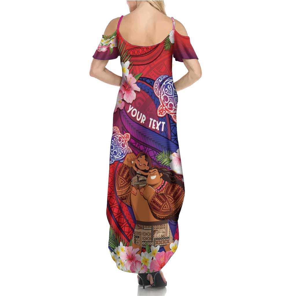 Personalised Samoa Father's Day Summer Maxi Dress Happy Father And Child DT04 - Polynesian Pride