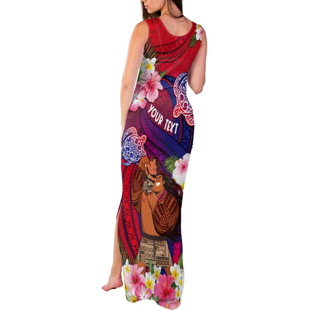 Personalised Samoa Father's Day Tank Maxi Dress Happy Father And Child DT04 - Polynesian Pride