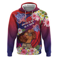 Personalised Samoa Father's Day Zip Hoodie Happy Father And Child DT04 Pullover Hoodie Red - Polynesian Pride