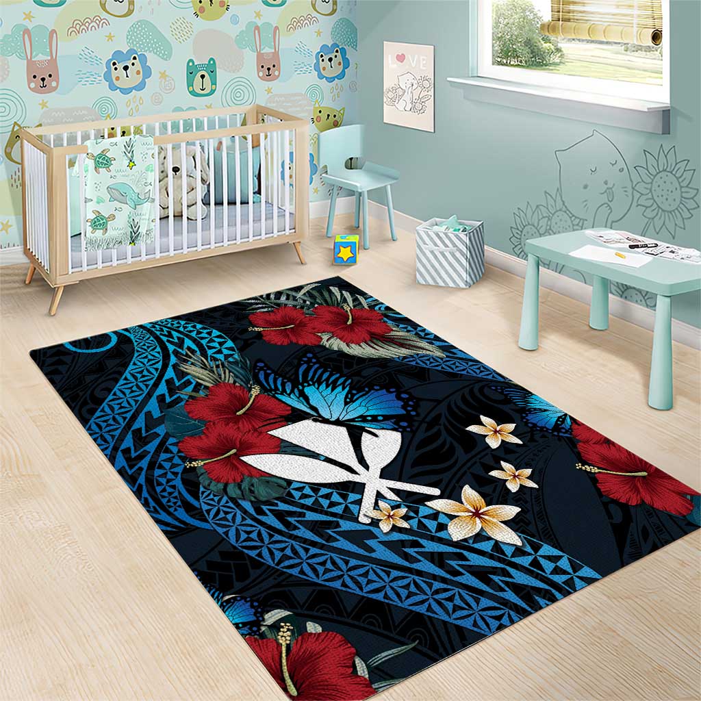 Hawaii Butterfly Area Rug Kanaka Maoli Mix Hibiscus DT04 - Polynesian Pride