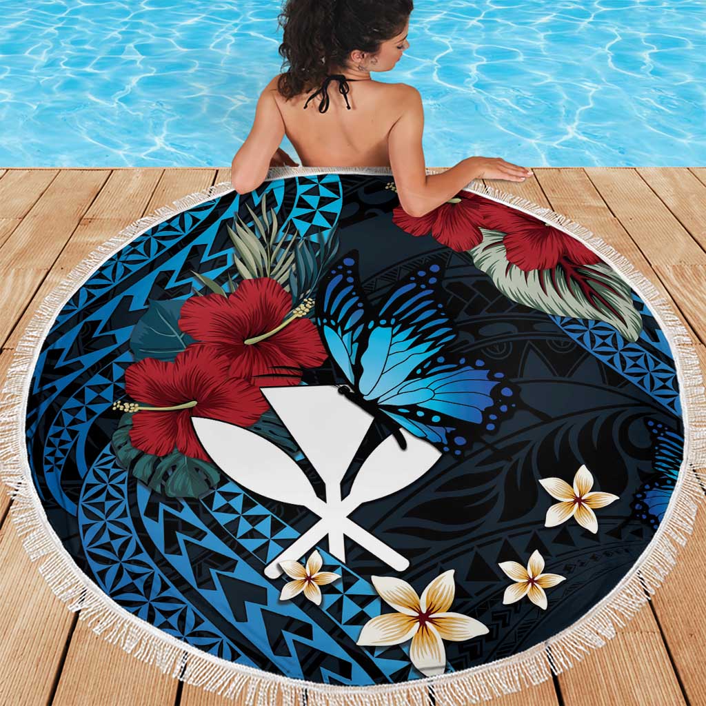 Hawaii Butterfly Beach Blanket Kanaka Maoli Mix Hibiscus DT04 - Polynesian Pride