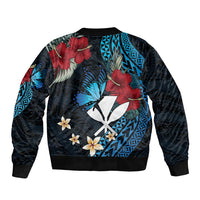 Hawaii Butterfly Bomber Jacket Kanaka Maoli Mix Hibiscus DT04 - Polynesian Pride