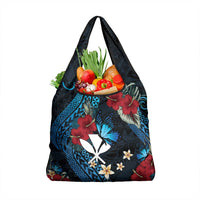 Hawaii Butterfly Grocery Bag Kanaka Maoli Mix Hibiscus DT04 1-pack One Size Black - Polynesian Pride