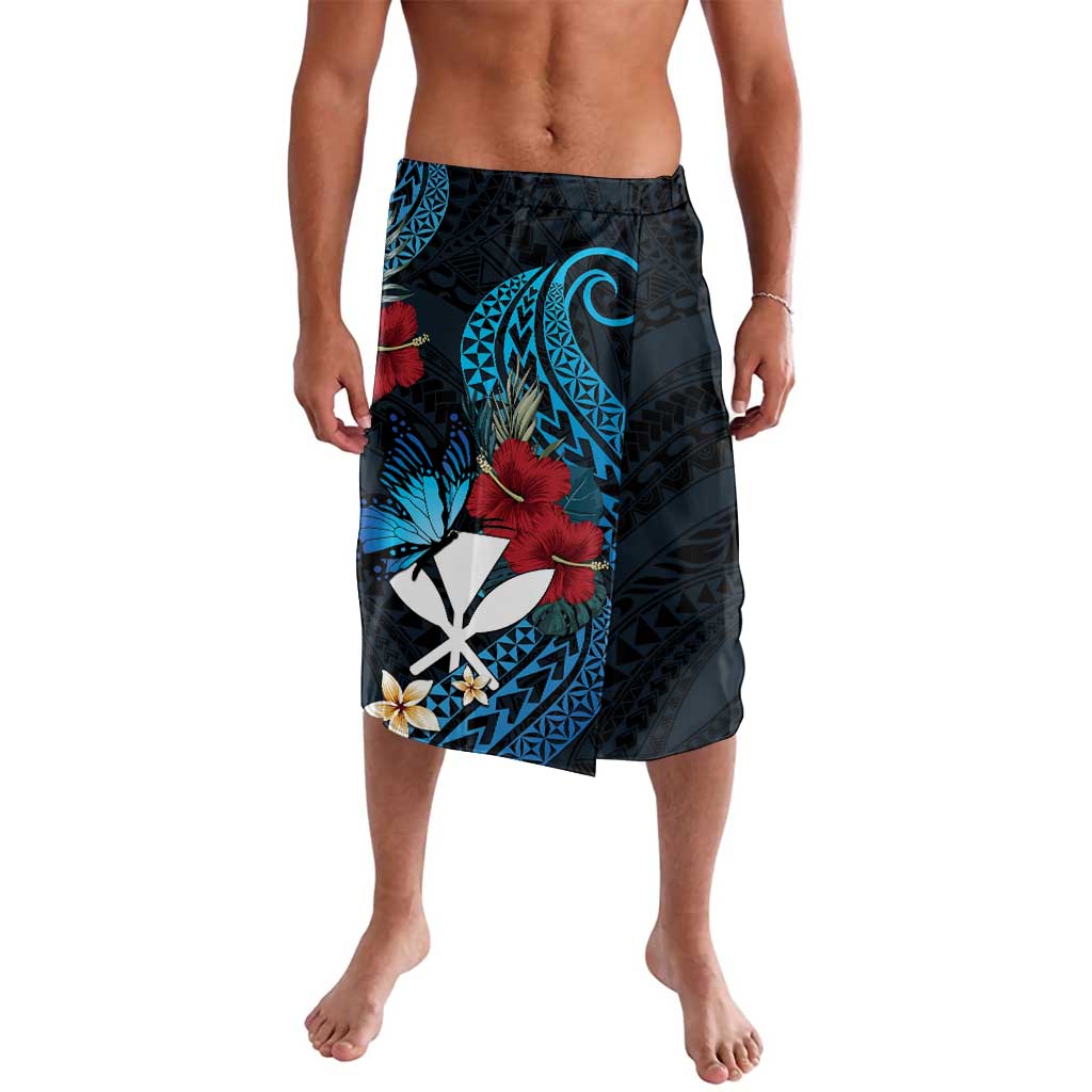 Hawaii Butterfly Lavalava Kanaka Maoli Mix Hibiscus DT04 Black - Polynesian Pride