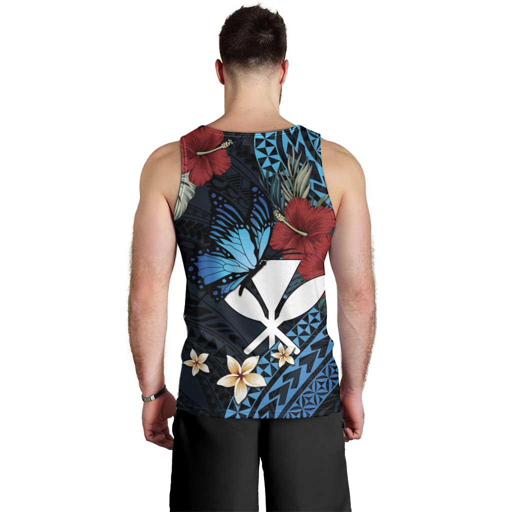 Hawaii Butterfly Men Tank Top Kanaka Maoli Mix Hibiscus DT04 - Polynesian Pride