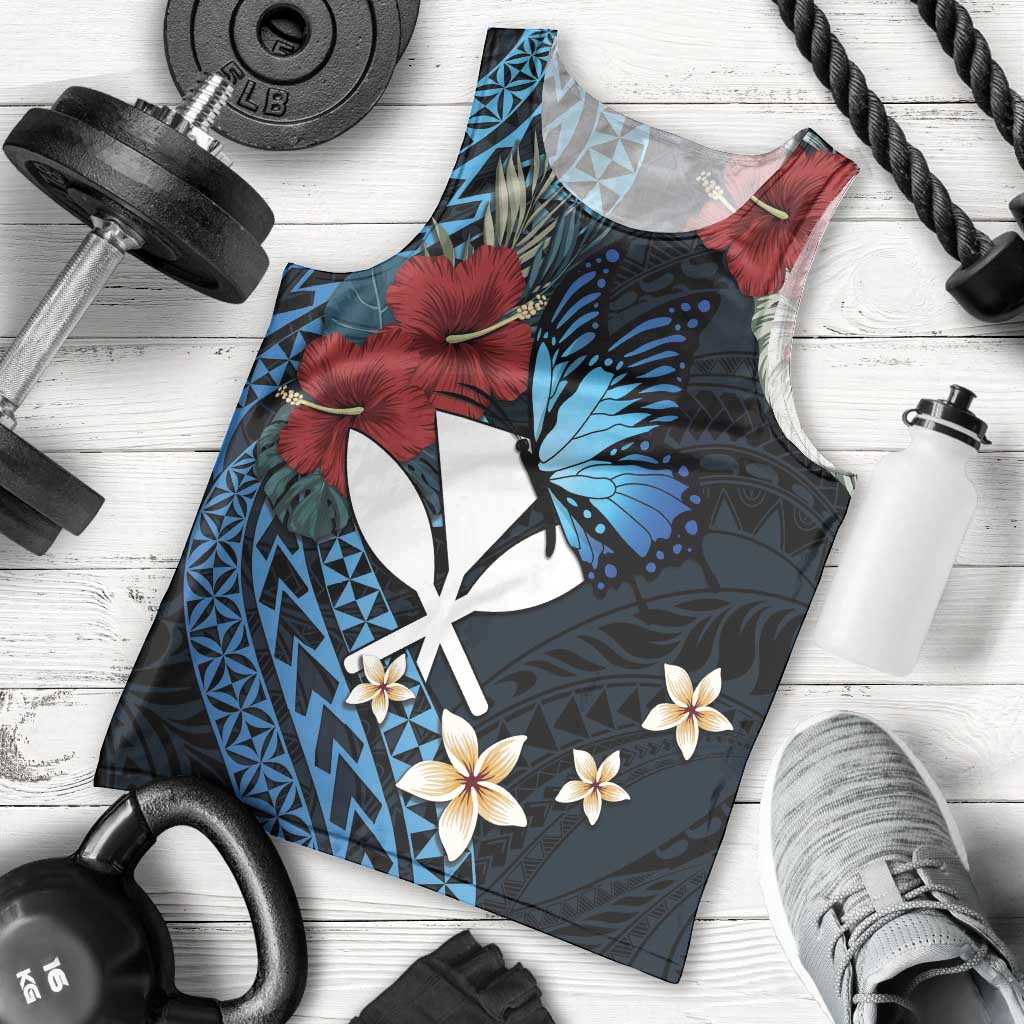 Hawaii Butterfly Men Tank Top Kanaka Maoli Mix Hibiscus DT04 - Polynesian Pride