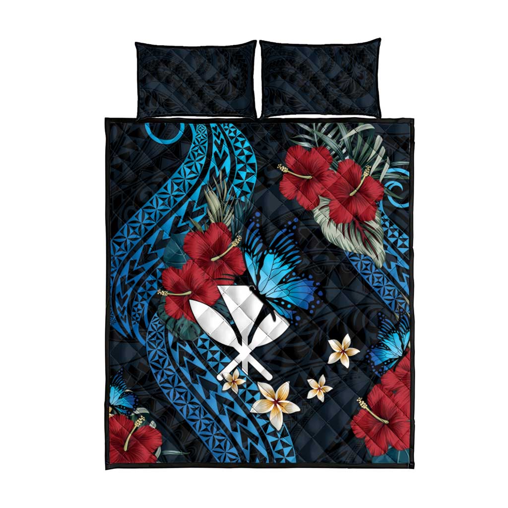 Hawaii Butterfly Quilt Bed Set Kanaka Maoli Mix Hibiscus DT04 - Polynesian Pride