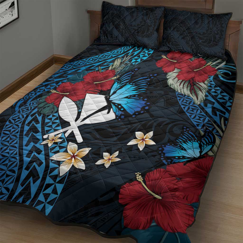 Hawaii Butterfly Quilt Bed Set Kanaka Maoli Mix Hibiscus DT04 - Polynesian Pride