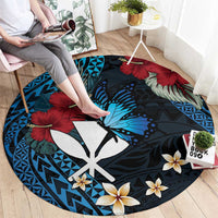 Hawaii Butterfly Round Carpet Kanaka Maoli Mix Hibiscus DT04 - Polynesian Pride