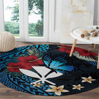 Hawaii Butterfly Round Carpet Kanaka Maoli Mix Hibiscus DT04 - Polynesian Pride