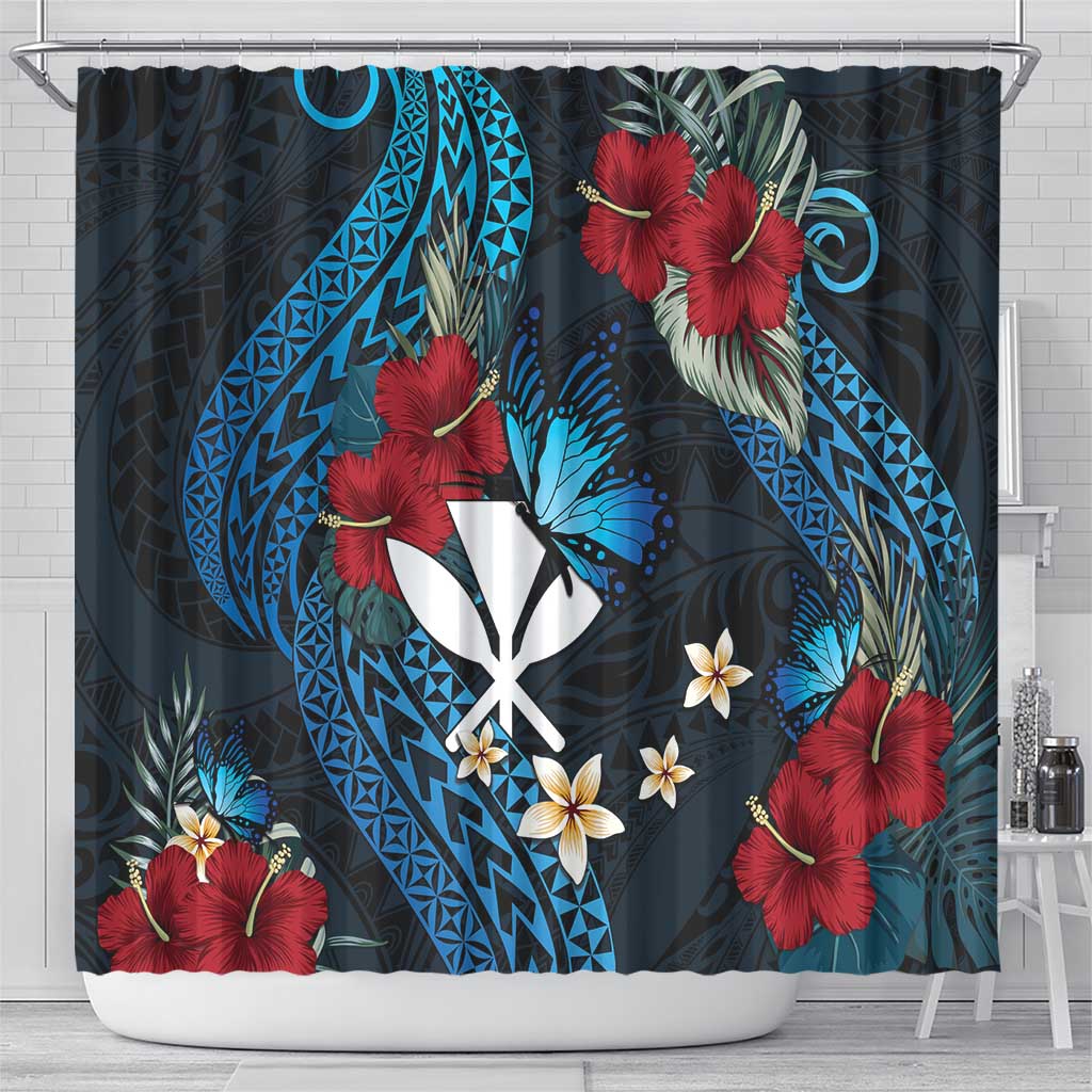 Hawaii Butterfly Shower Curtain Kanaka Maoli Mix Hibiscus DT04 - Polynesian Pride