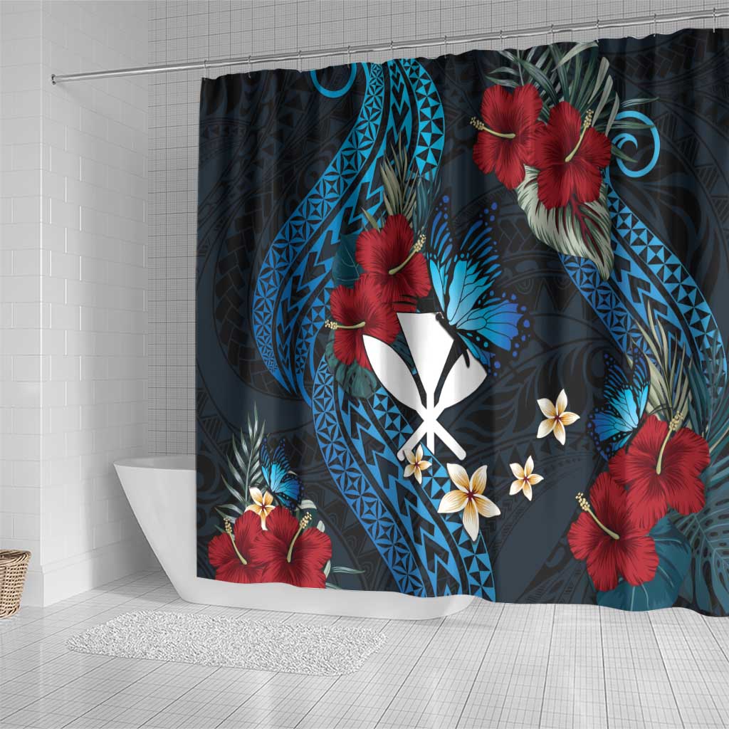 Hawaii Butterfly Shower Curtain Kanaka Maoli Mix Hibiscus DT04 - Polynesian Pride