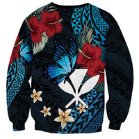 Hawaii Butterfly Sweatshirt Kanaka Maoli Mix Hibiscus DT04 - Polynesian Pride