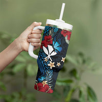 Hawaii Butterfly Tumbler With Handle Kanaka Maoli Mix Hibiscus DT04 - Polynesian Pride
