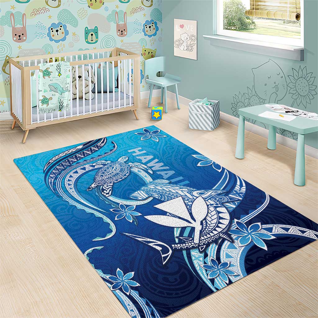 Hawaii Area Rug Turtle With Hammerhead Shark Oceanic DT04 - Polynesian Pride