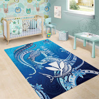 Hawaii Area Rug Turtle With Hammerhead Shark Oceanic DT04 - Polynesian Pride