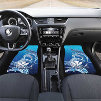 Hawaii Car Mats Turtle With Hammerhead Shark Oceanic DT04 Set 2pcs - Front Blue - Polynesian Pride