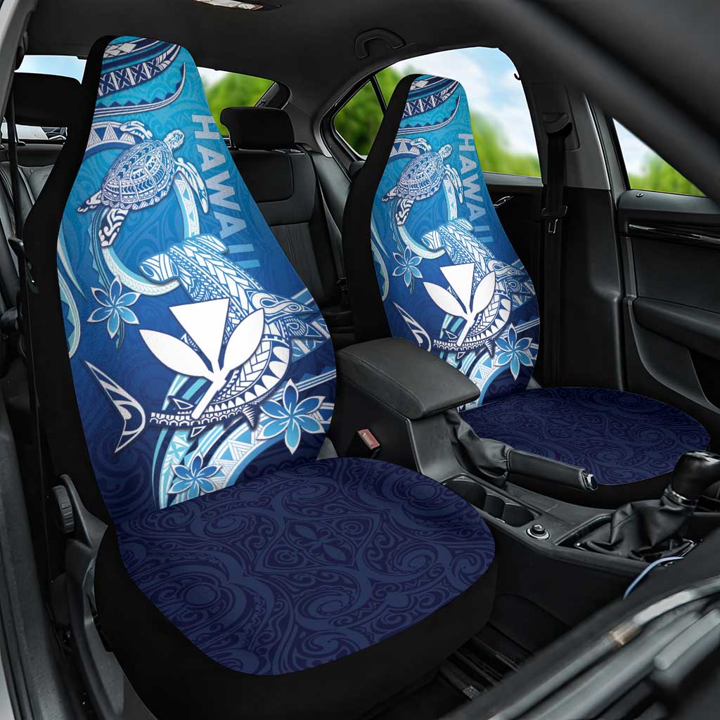 Hawaii Car Seat Cover Turtle With Hammerhead Shark Oceanic DT04 One Size Blue - Polynesian Pride