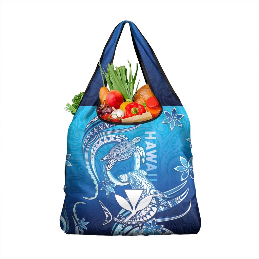 Hawaii Grocery Bag Turtle With Hammerhead Shark Oceanic DT04 1-pack One Size Blue - Polynesian Pride