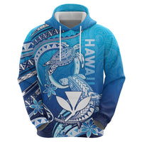 Hawaii Hoodie Turtle With Hammerhead Shark Oceanic DT04 - Polynesian Pride