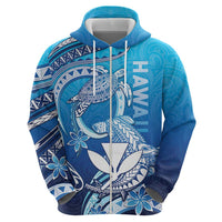Hawaii Hoodie Turtle With Hammerhead Shark Oceanic DT04 - Polynesian Pride