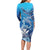 Hawaii Long Sleeve Bodycon Dress Turtle With Hammerhead Shark Oceanic