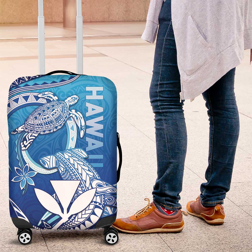 Hawaii Luggage Cover Turtle With Hammerhead Shark Oceanic DT04 Blue - Polynesian Pride