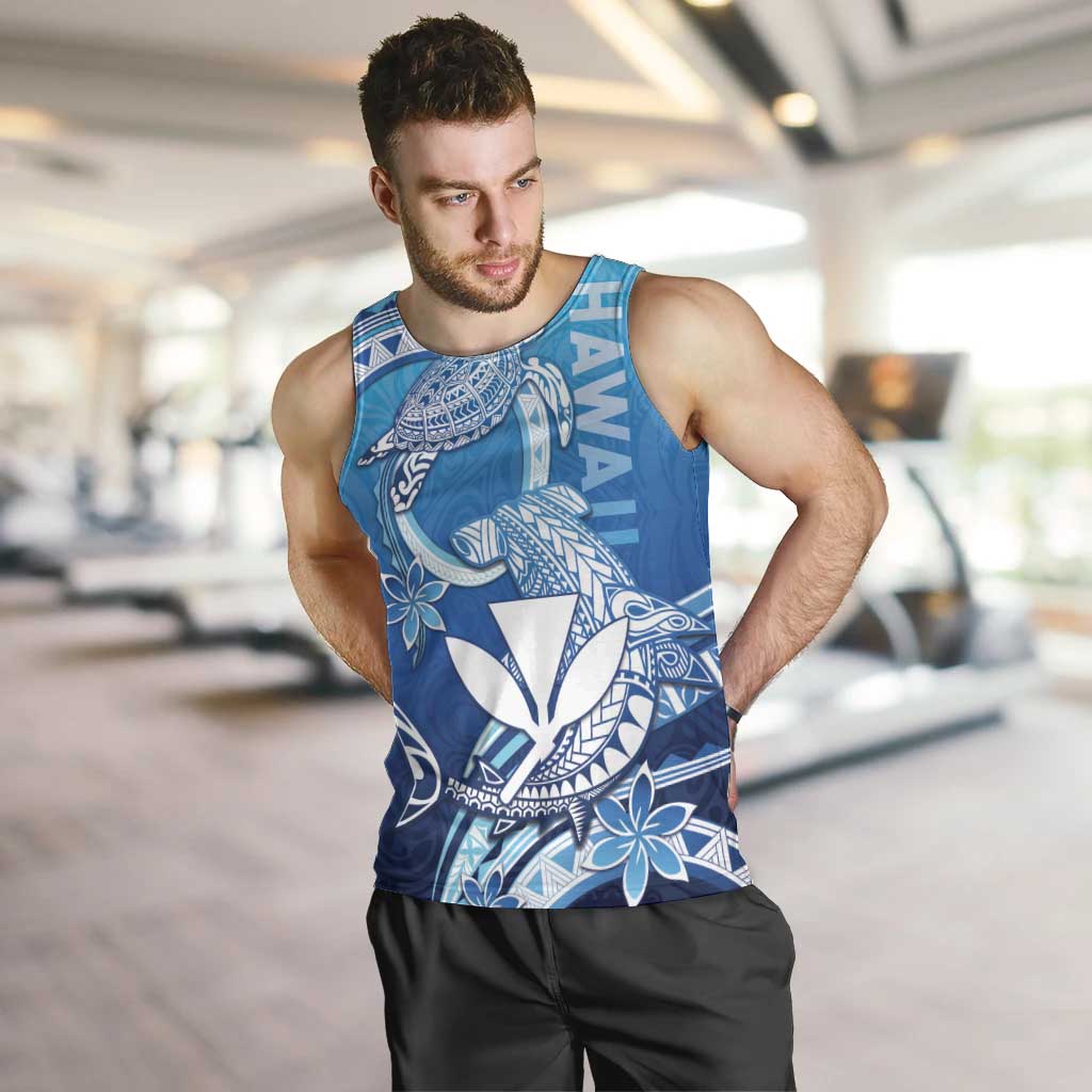 Hawaii Men Tank Top Turtle With Hammerhead Shark Oceanic