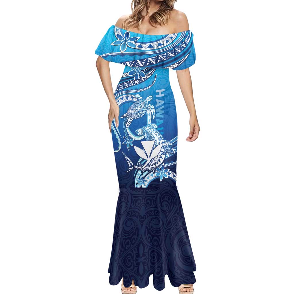 Hawaii Mermaid Dress Turtle With Hammerhead Shark Oceanic DT04 - Polynesian Pride