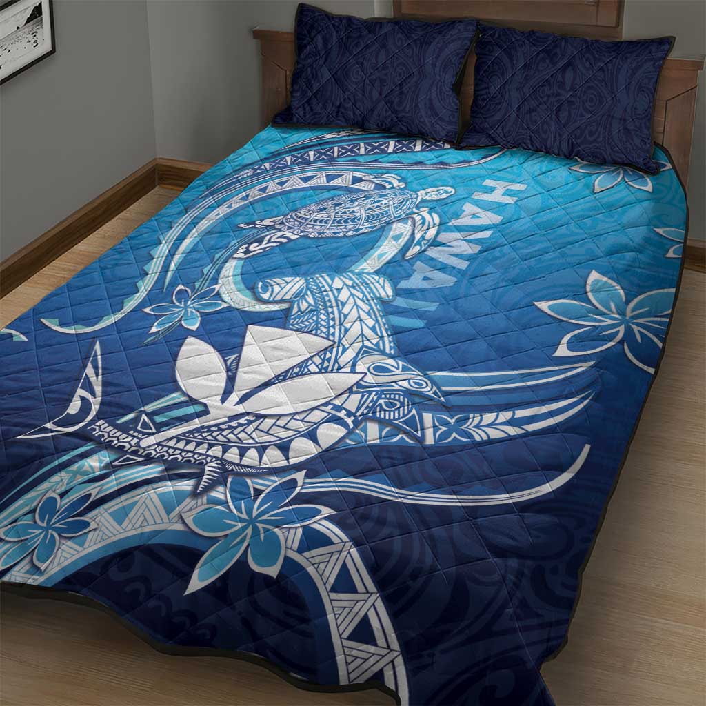Hawaii Quilt Bed Set Turtle With Hammerhead Shark Oceanic DT04 - Polynesian Pride